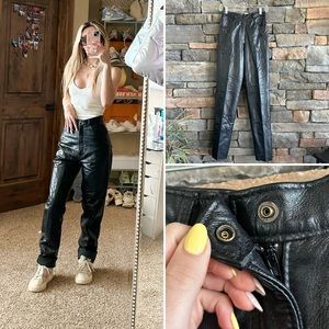 Di Capra International Vintage 90s 100% Leather Black Pants